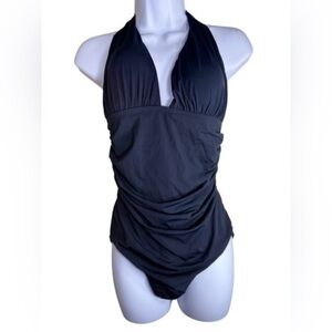 Vix Black Bia Ruched Halter one piece one piece Swimsuit Xl